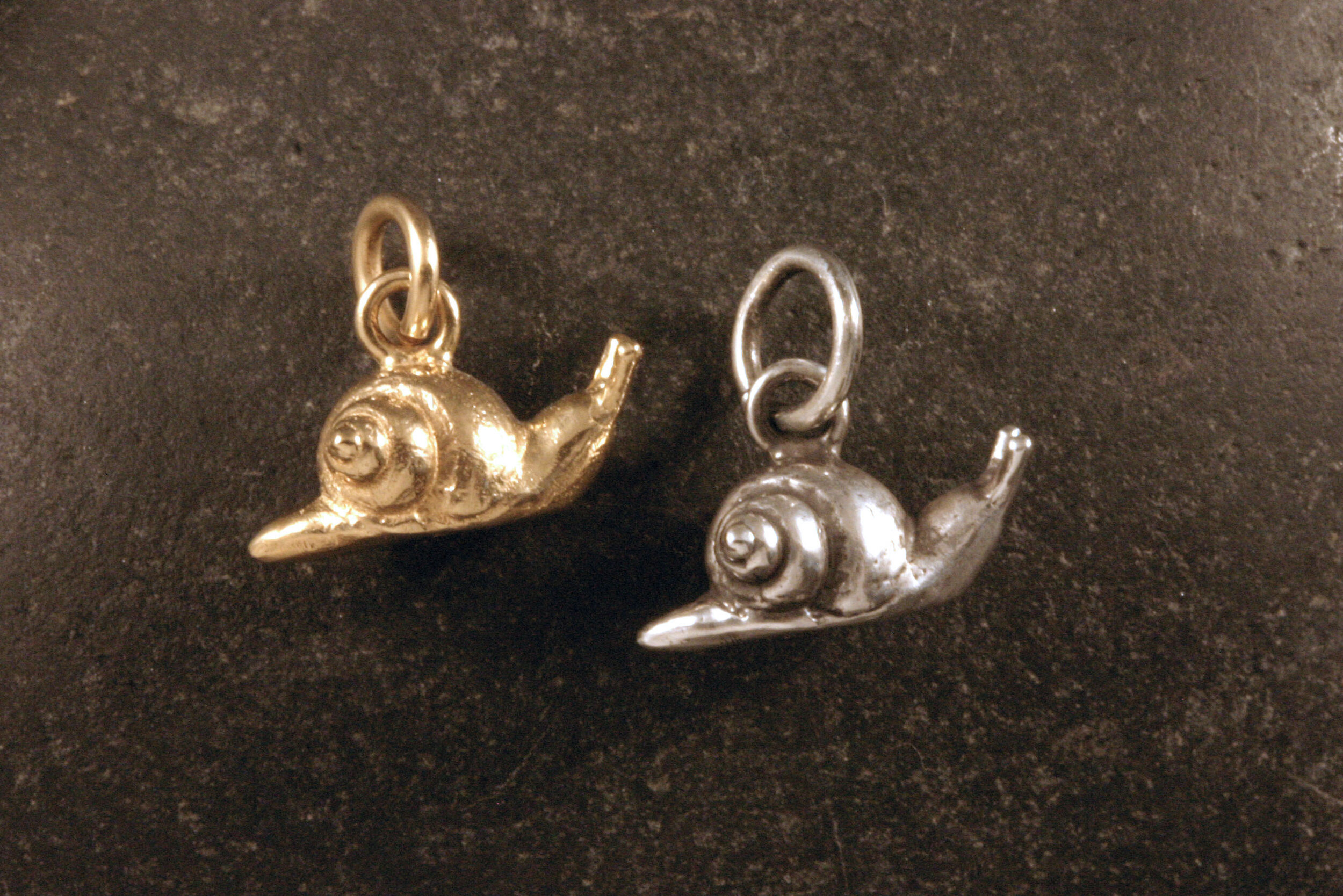 Sterling Silver or 14K Snail Charm — Designs By S&R